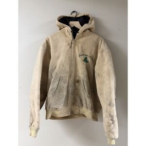 CRAZY THRASHED DISTRESSED CARHARTT HOODED JACKET Men's Xl Insane Fit